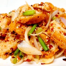 ยำไก่แซ่บ (ไก่กรอบ)#กับข้าว#