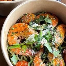 สปาเก็ตตี้เพสโต้กุ้งย่าง