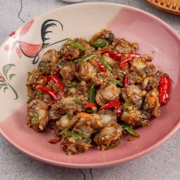 หอยเชลล์ผัดพริกเกลือ (กับข้าว)