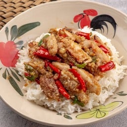 ก้ามปูผัดพริกเกลือ (ราดข้าว)