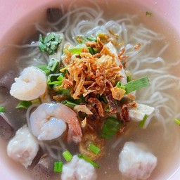 ก๋วยจั๊บหมูเด้ง+กุ้ง