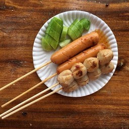 เซ็ทแนะนำ (ลูกชิ้น หมู2 ไม้ + ฮอดดอกแดง3 ไม้)