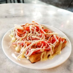 ปังปิ้งเนย ปูอัดน้ำสลัด