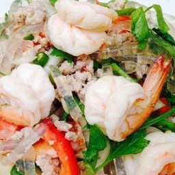 ยำวุ้นเส้นหมูสับกุ้ง