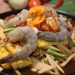 ตำข้าวโพดกุ้งสด