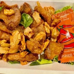 ไส้อ่อนทอดกระเทียม