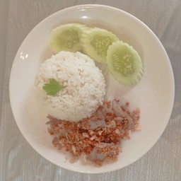 ข้าวกะเทียม หมู