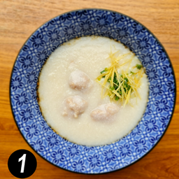 1. โจ๊กหมูล้วน  (A)