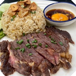 ข้าวหน้าเนื้อย่าง (เนื้อสันนอกนิวซีแลนด์)