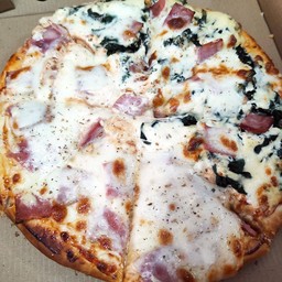 พิซซ่า2โทน แฮมชีส&ผักโขมแฮมชีสsize.L