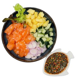 ข้าวหน้าแซลม่อนจิ้มแจ่ว