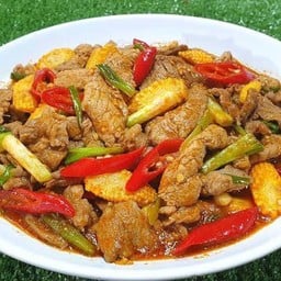 ผัดพริกเผาหมูสับ,หมูชิ้น,ไก่