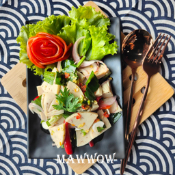 ยำหมูยอรสแซ่บ - Thai Spicy Vietnamese Pork Sausage Salad