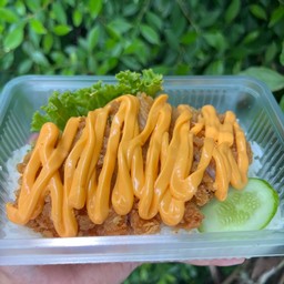 ข้าวไก่ทอดราดชีสสสส