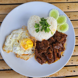 ข้าวหน้าหมูพริกไทยดำ+ไข่ดาว