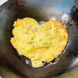 ไข่เจียว+ต้นหอมซอย กับข้าว
