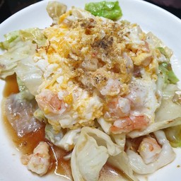 กะหล่ำผัดน้ำปลาไข่ข้นกุ้ง