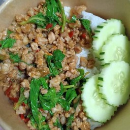 ข้าวหอมกระเพราพริกแห้ง ราชวัตร