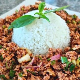 (ข้าวราด หน้าลาบหมู)