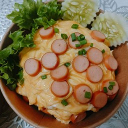 ข้าวไข่ข้น ไส้กรอก