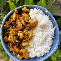 ข้าวราด ... ผัดคั่วกลิ้ง (ระบุเนื้อสัตว์)