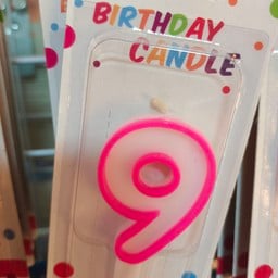 เทียนตัวเลข 9 คละสี