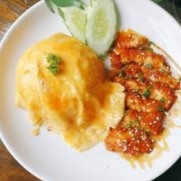 ข้าวไข่ข้นไก่ทอดซอสเทอริยากิ