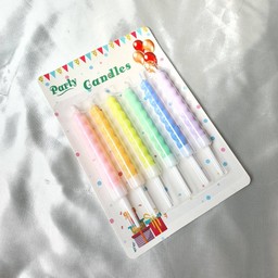 เทียนหยักหยักสีพาสเทล