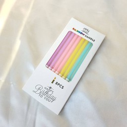 เทียนวันเกิดแบบตรงสีพาสเทล1กล่อง