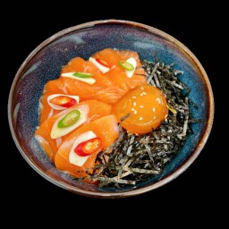 ข้าวหน้าแซลมอนดอง