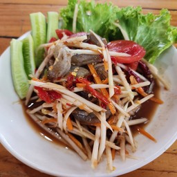 ตำปูปลาร้ากุ้งสด