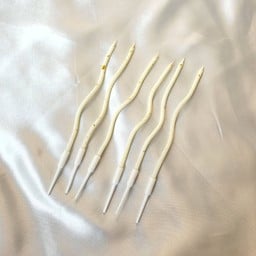 เทียนวันเกิดแบบหยักสีขาว 1 เล่ม