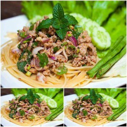 ลาบเนื้อสุก