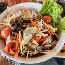 ตำซั่วปูปลาร้ากุ้งสด