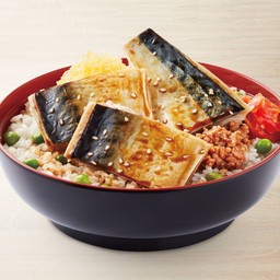 ข้าวหน้าปลาซาบะย่างซีอิ๊ว