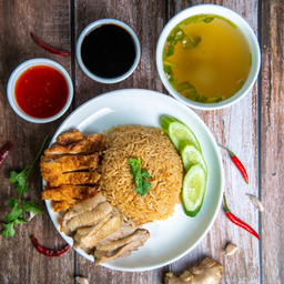 ข้าวมันไก่ทูโทน(ต้มทอด)