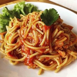 สปาเก็ตตี้ผัดซอสหมูฉ่ำๆ