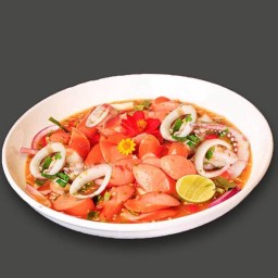 ยำไส้กรอก+ปลาหมึก