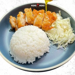 (ลด20%)  ข้าวไก่ทอดโมโน ราดซอสน้ำปลา