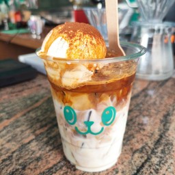 ลาเต้โฟลท(กาแฟนมโปะไอศกรีมวานิลลา)