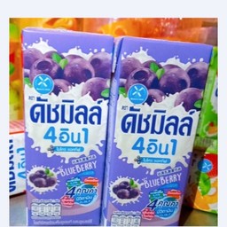 นมเปรี้ยวบลูเบอรี่+ปีโป้  เย็น