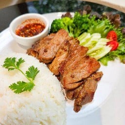 ข้าวหมูย่าง  แจ่วเลมอน