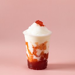 นมสดปั่นซอสสตรอเบอร์รี่