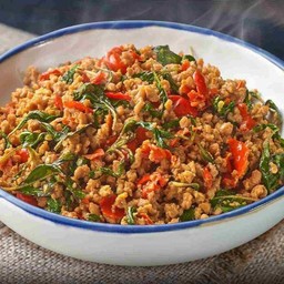 ผัดกระเพรา กับข้าว