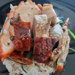 Egg Noodles With Bbq Pork, Crispy Pork And Roasted Duck