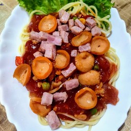 สปาเก็ตตี้รวม ไส้กรอก-แฮม