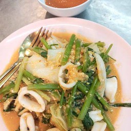 สุกี้แห้ง ปลาหมึก
