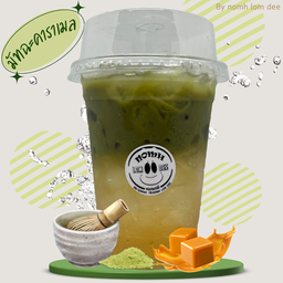 Caramel Black Matcha(ไม่ใส่นม)มัทฉะเย็นคาราเมล