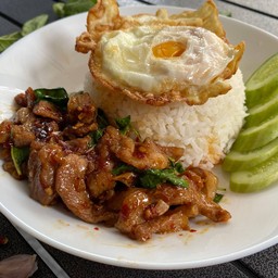 กะเพรานายหนวด 🧔 🔥🌶 สูตรพริกแห้ง 🌶 🔥