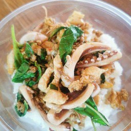 ข้าวกระเพราปลาหมึก